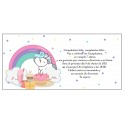 Convite de unicórnio arco íris personalizado para aniversário