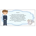 Convite de comunhão personalizado para menino