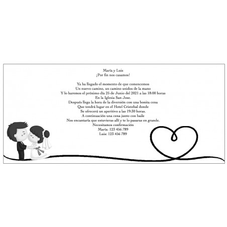 Convites de casamento personalizados em preto e branco