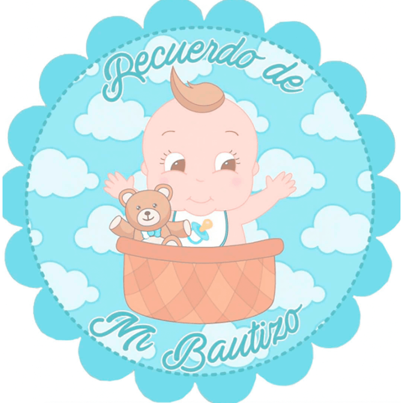 Adesivo para batizado bebê menino