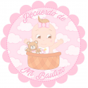 Adesivo de batizado de menina
