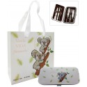 Conjunto de manicure koala personalizado com bolsa para casamento