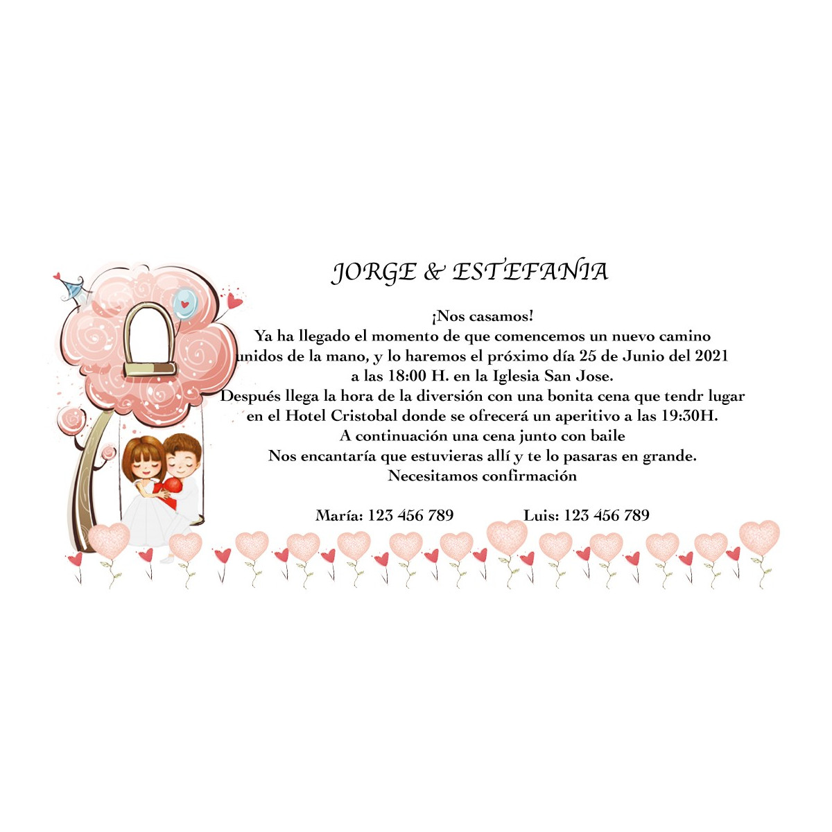 Convites de casamento personalizados românticos