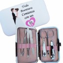 Conjunto de manicure casamento personalizado com caixa e frase