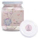 Frasco de plástico com nuvens doces personalizadas para batizado