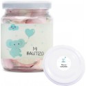 Jarra de batizado personalizada em PVC transparente com nuvens doces