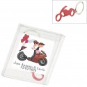 Porta chaves para motocicleta em caixa de acetato com adesivo personalizado