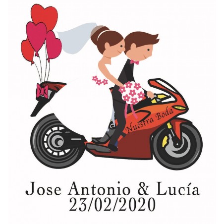 Porta chaves para motocicleta em caixa de acetato com adesivo personalizado