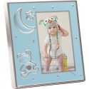 Porta fotografias azul com saco