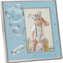 Porta fotografias azul com saco