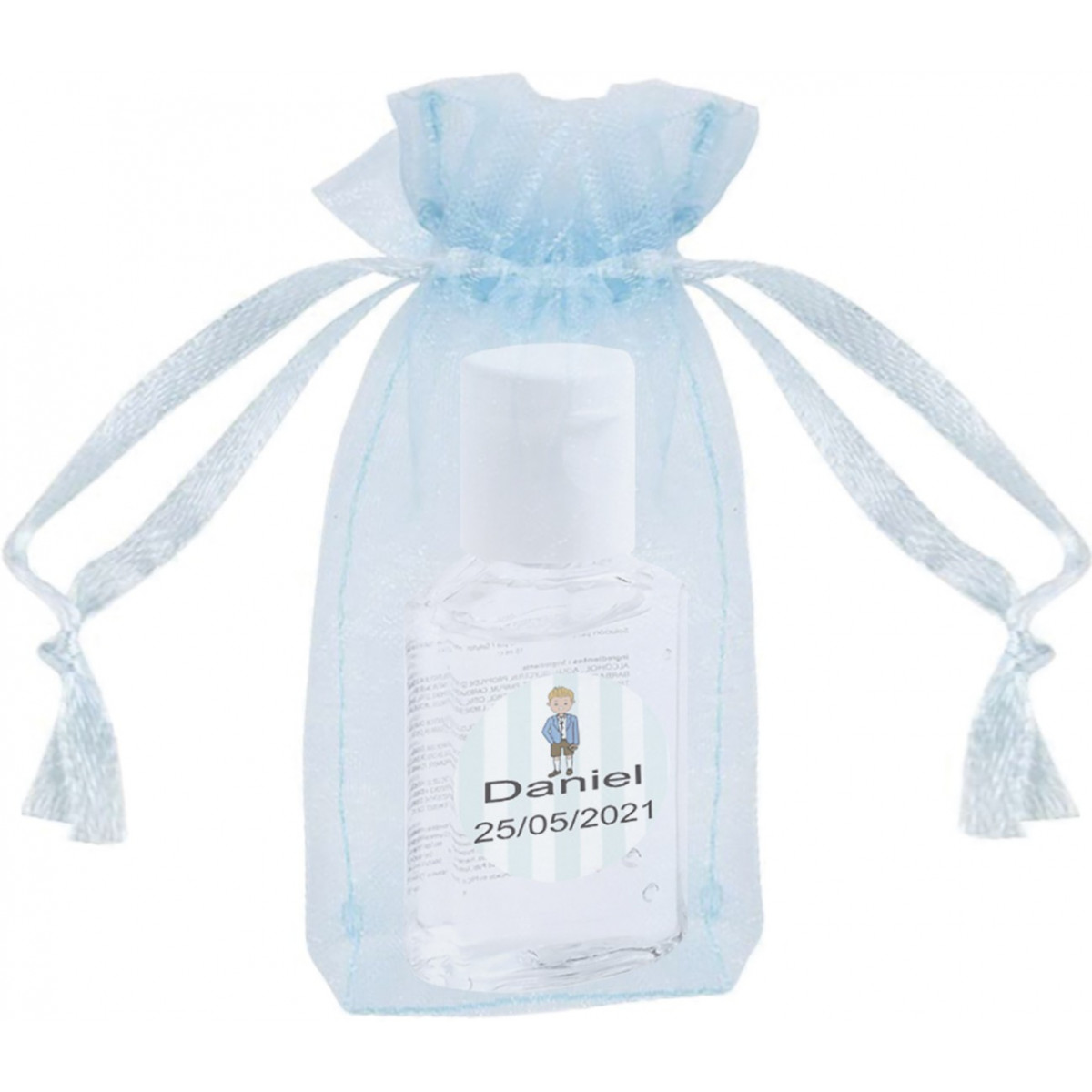 Gel hidroalcoólico detalhes de comunhão personalizados