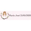 Frasco de gel hidroalcoólico recarregável com bolsa de organza para comunhão de menina personalizada