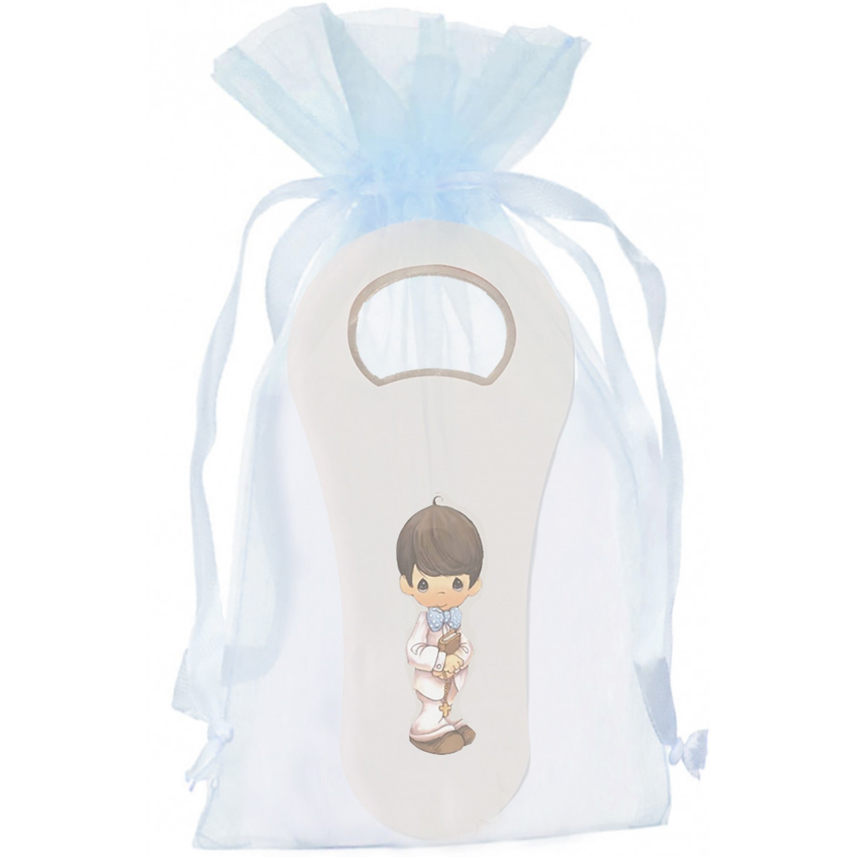 Abridor branco para comunhão em bolsa de organza