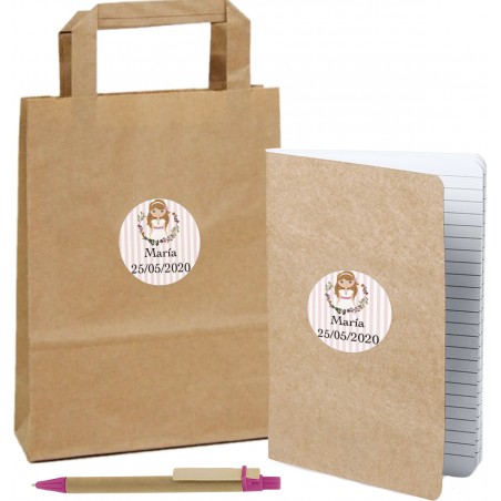 Caderno de comunhão personalizado com caneta e bolsa