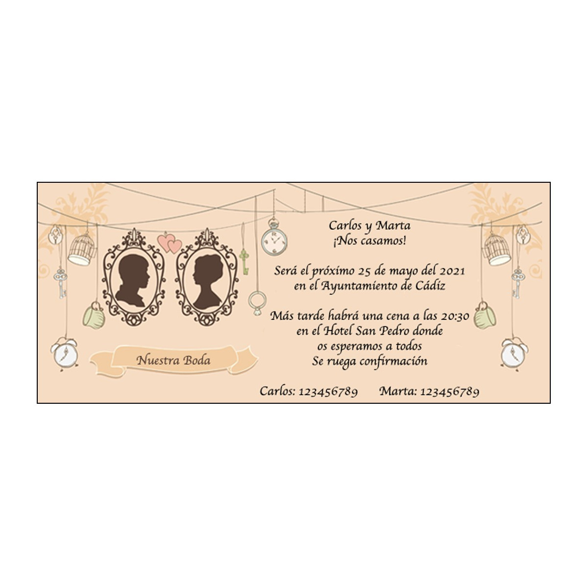 Convite para casamento estilo vintage