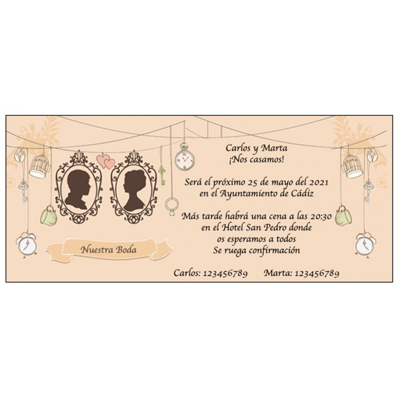 Convite para casamento estilo vintage