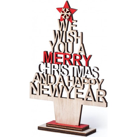 árvore De Natal De Madeira Com Mensagem Cortada