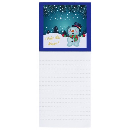Caderno magnético azul e pacote de adesivos de natal