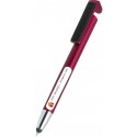 Caneta com suporte e ponteiro vermelho natalino personalizável