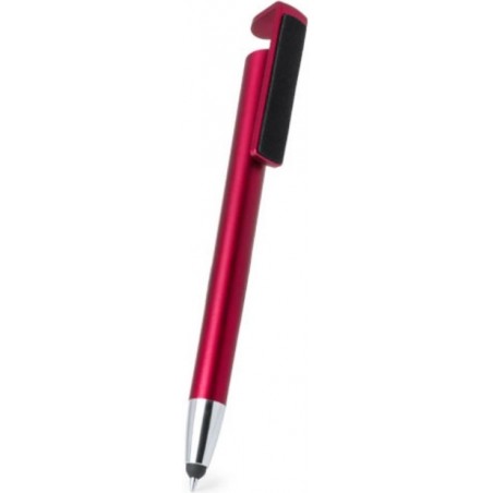 Caneta com suporte e ponteiro vermelho natalino personalizável