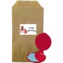 Pacote espelho vermelho com envelope kraft marrom natalino
