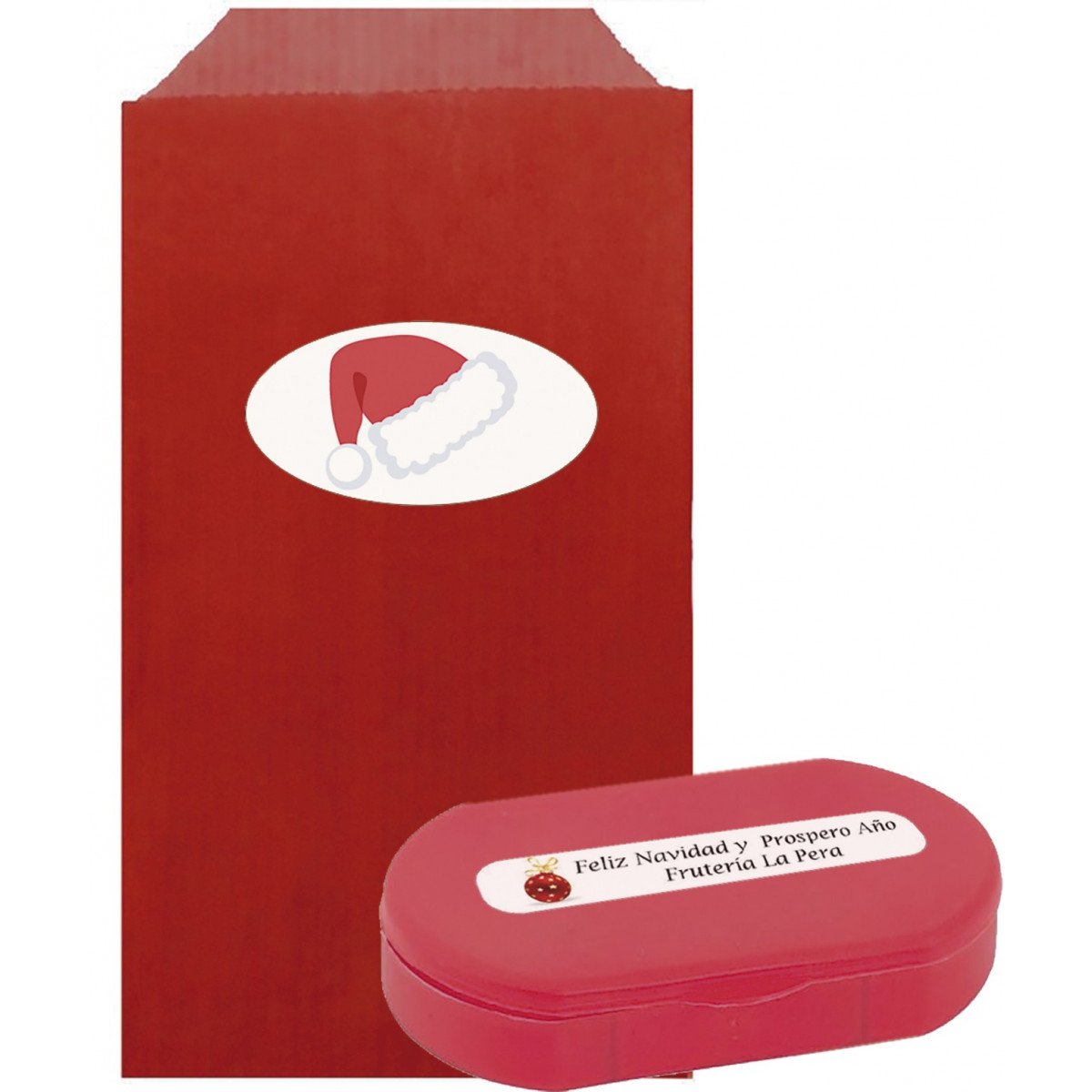 Pastilheiro vermelho com envelope personalizado para o Natal