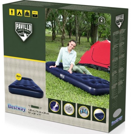Colchão inflável azul individual para camping