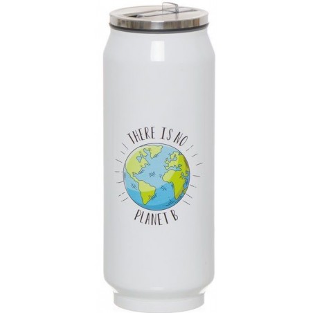Termo em forma de lata color branco 390 ml