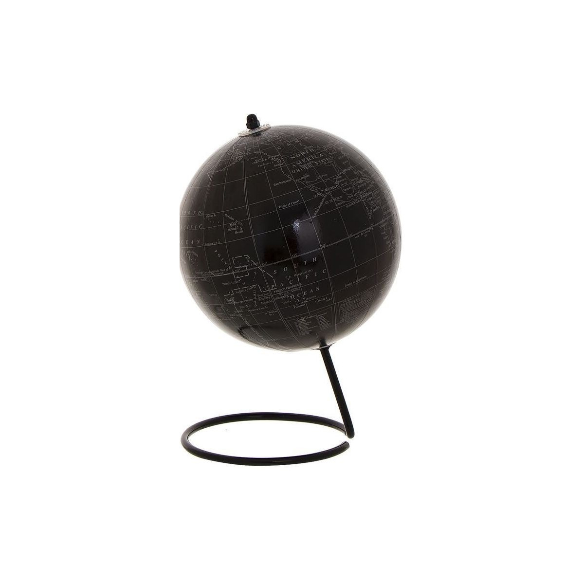 Bola decorativa mundial com suporte preto