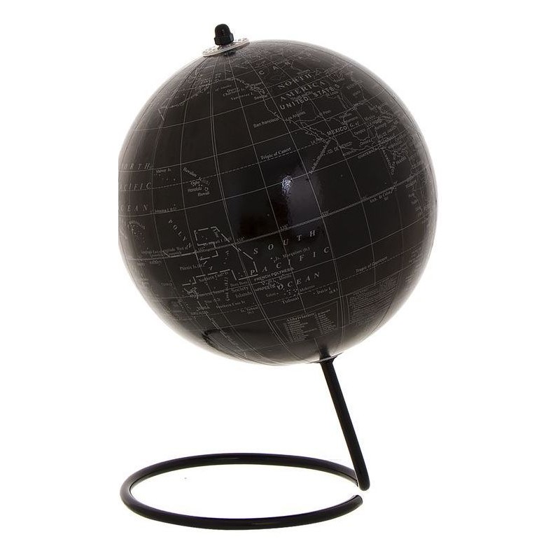 Bola decorativa mundial com suporte preto