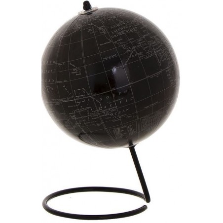 Bola decorativa mundial com suporte preto