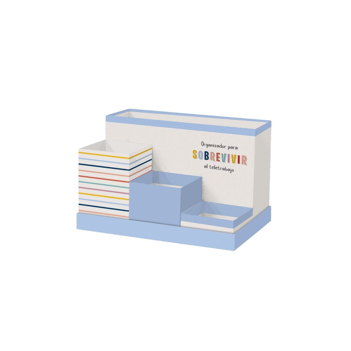 Organizador de mesa de papelão ideal para trabalho remoto