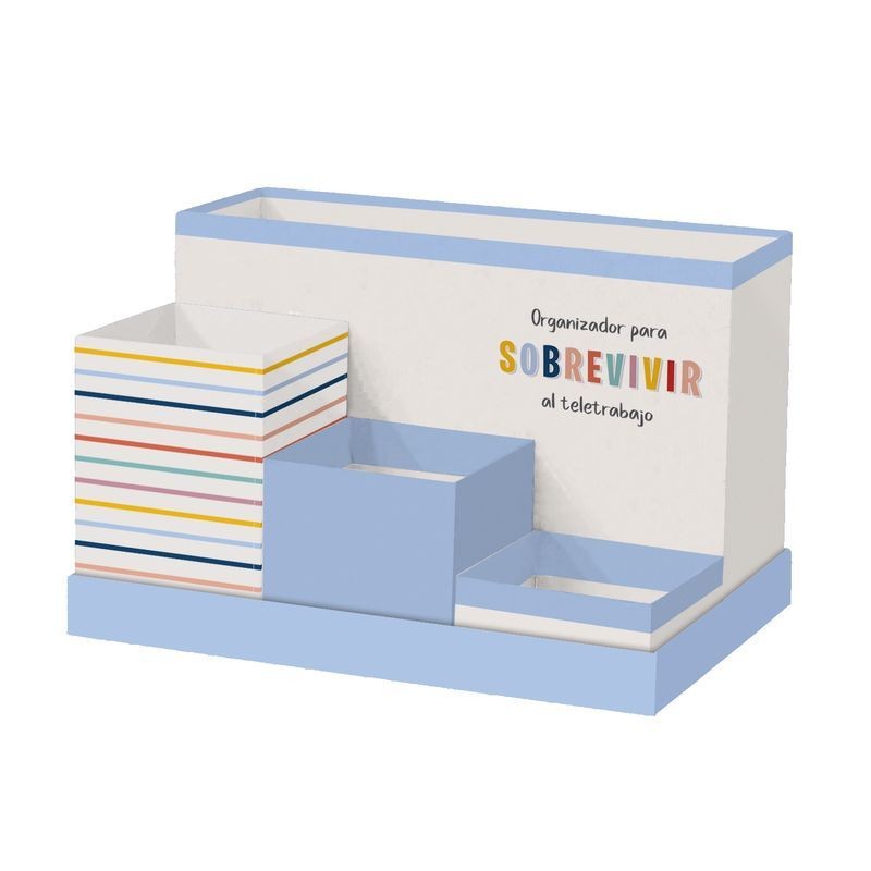 Organizador de mesa de papelão ideal para trabalho remoto