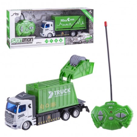 Brinquedo de controle remoto de caminhão de reciclagem