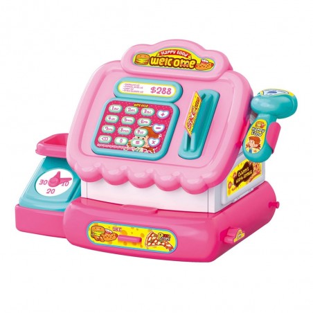 Máquina registradora de brinquedo conversível em restaurante