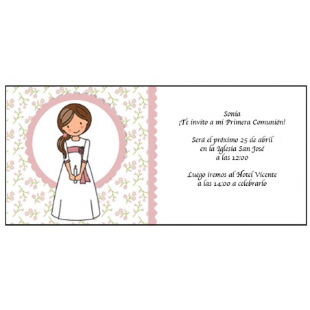 Convite Para Menina Da Primeira Comunhão