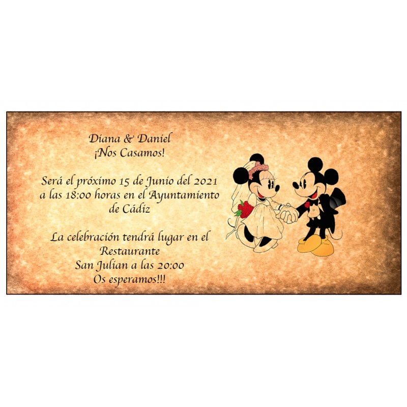 Convites de casamento retrô da Disney