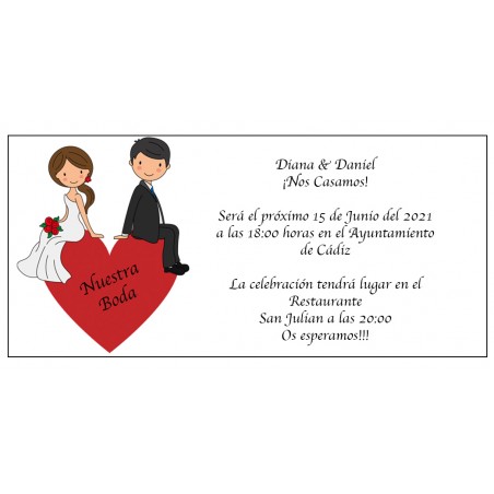 Convites de casamento noivos coração