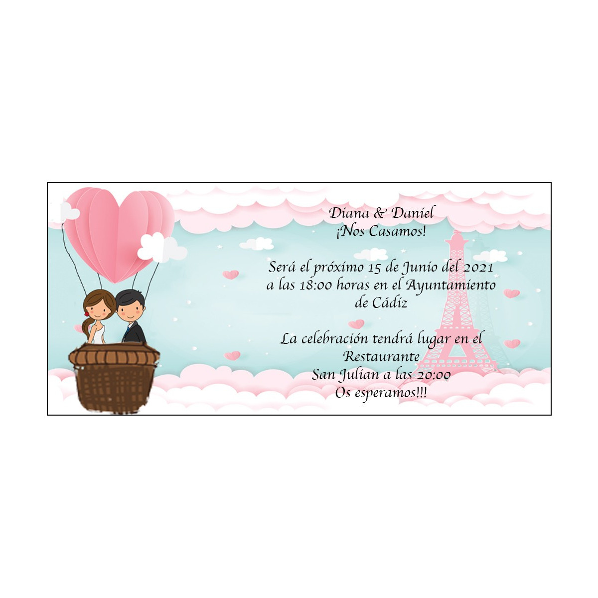 Convites de casamento torre eiffel