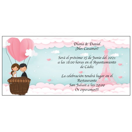 Convites de casamento torre eiffel