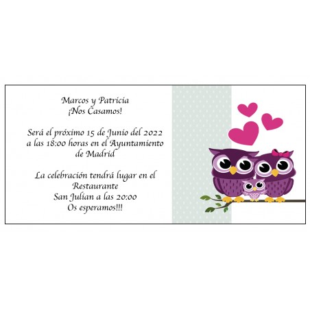 Convites De Casamento Com Corujas