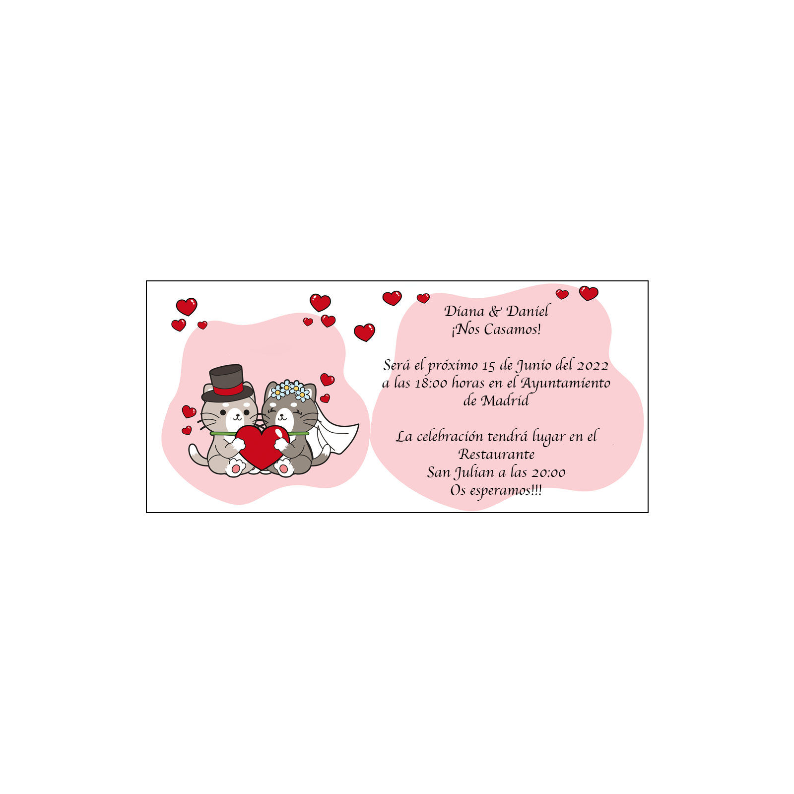 Convites de casamento de gatos