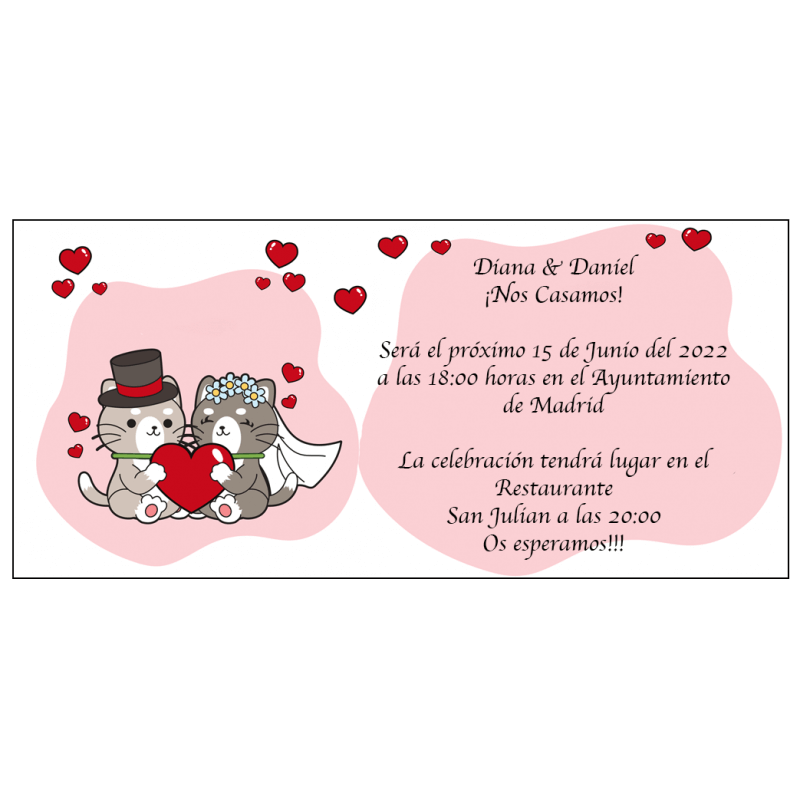 Convites de casamento de gatos