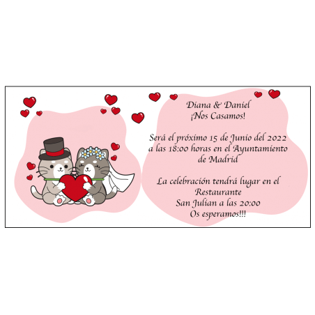Convites de casamento de gatos