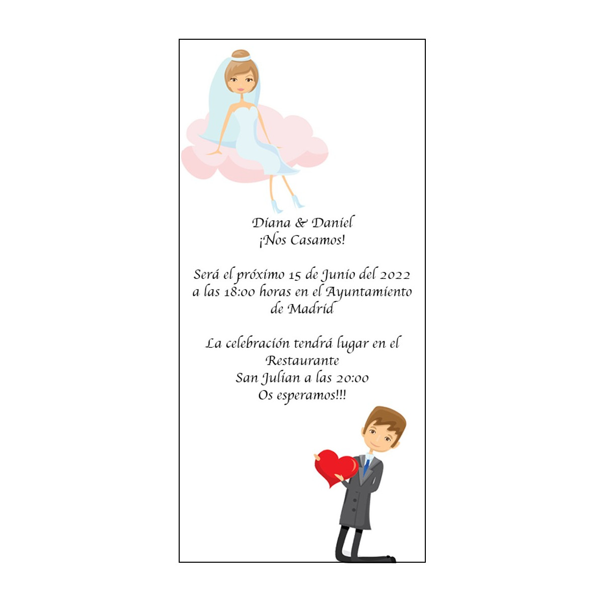 Convites de casamento pedido de mão