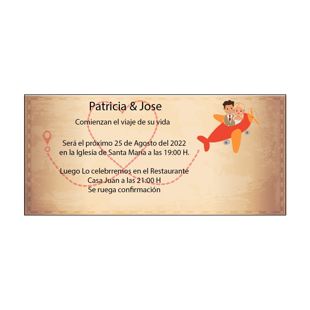 Convites de casamento para casais viajantes
