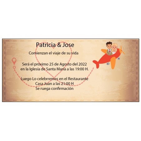 Convites de casamento para casais viajantes