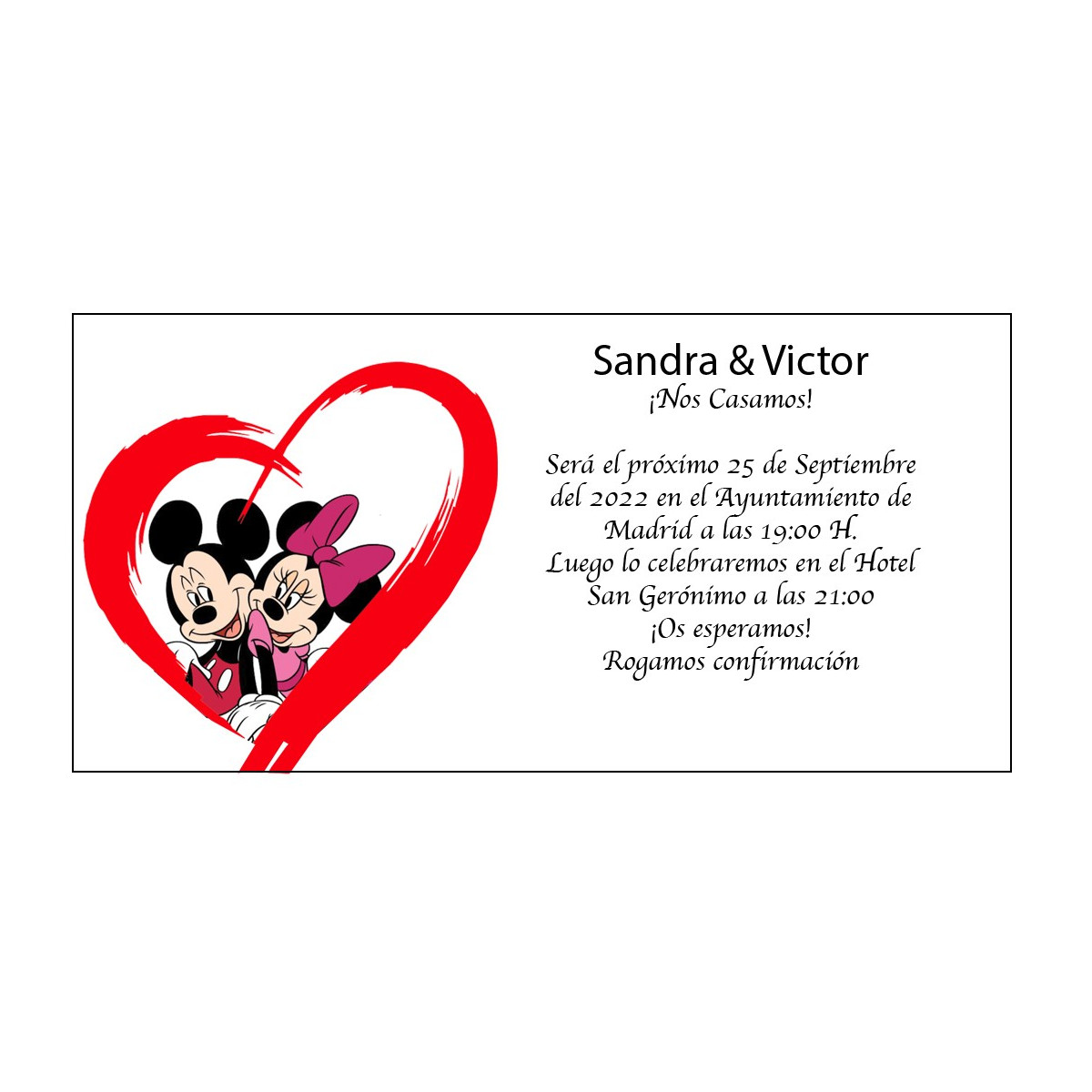 Convites de casamento mickey e minnie
