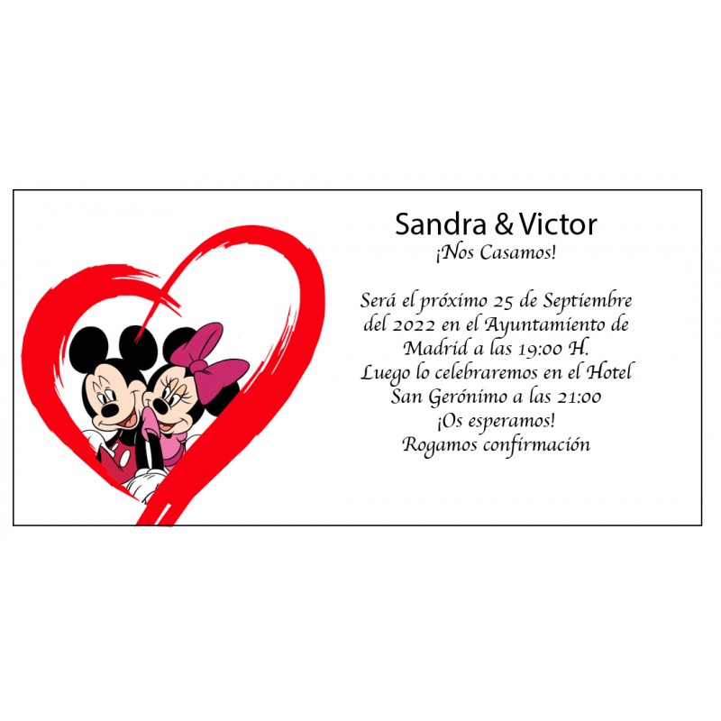 Convites de casamento mickey e minnie