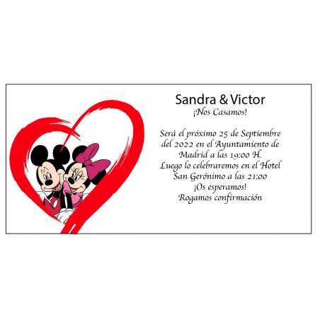 Convites de casamento mickey e minnie